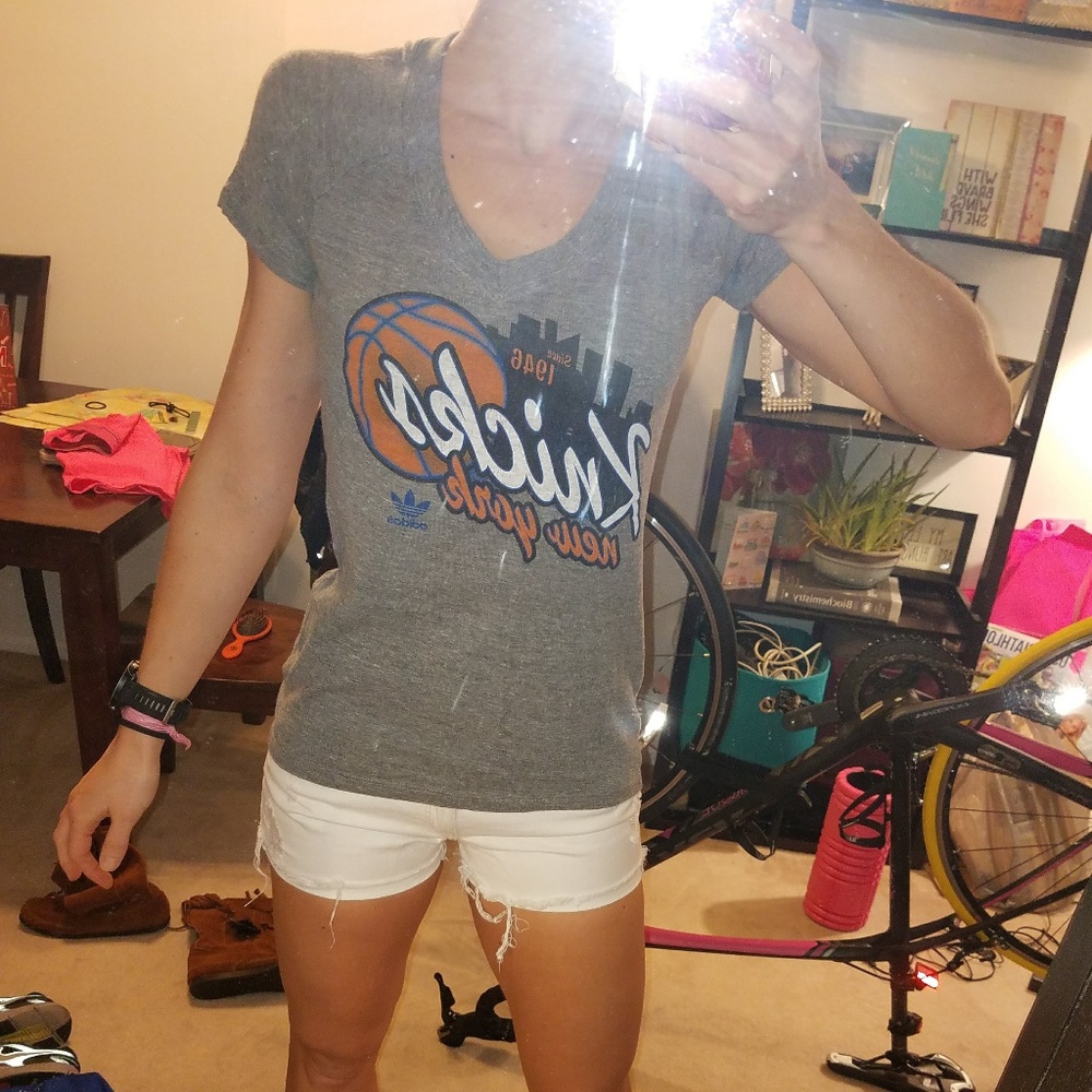 SO SOFT New York Knicks Adidas Heather Grey Tee